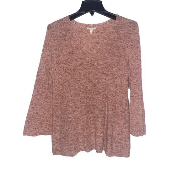 Eileen Fisher size Small Organic Cotton Half Flare Sleeve Minimalist Knit Top - Picture 1 of 8